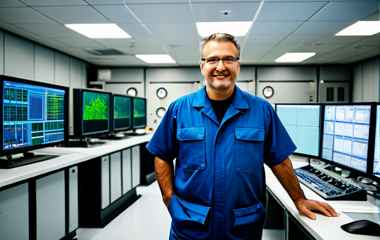 **

"A professional male engineer in his 40s, wearing a modest work uniform, standing confidently inside a modern nuclear power plant control room, surrounded by monitors and colleagues, fully clothed, appropriate attire, safe for work, perfect anatomy, natural proportions, professional photograph, family-friendly, high quality, demonstrating teamwork and a positive atmosphere."

**