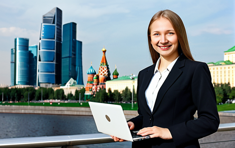Modern Moscow Professional**

"A confident businesswoman stands in front of the Moscow International Business Center (Moscow City) skyline, fully clothed in a stylish and modest business suit appropriate for a Russian professional environment. She's holding a sleek laptop and smiling slightly. The scene is bright and modern, showcasing the dynamic energy of Moscow's business district. Safe for work, appropriate content, perfect anatomy, natural pose, professional. High quality, well-formed hands, proper finger count, modest clothing, professional attire, family-friendly."

**