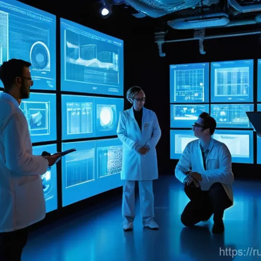 원자력 엔지니어의 실험 설계 팁 - **Prompt:** A diverse team of male and female engineers and scientists, dressed in clean, modern lab...
