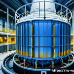Home 20 원자력 발전 이론 기초 - A highly detailed cross-sectional illustration of a pressurized water reactor (PWR) nuclear power pl...