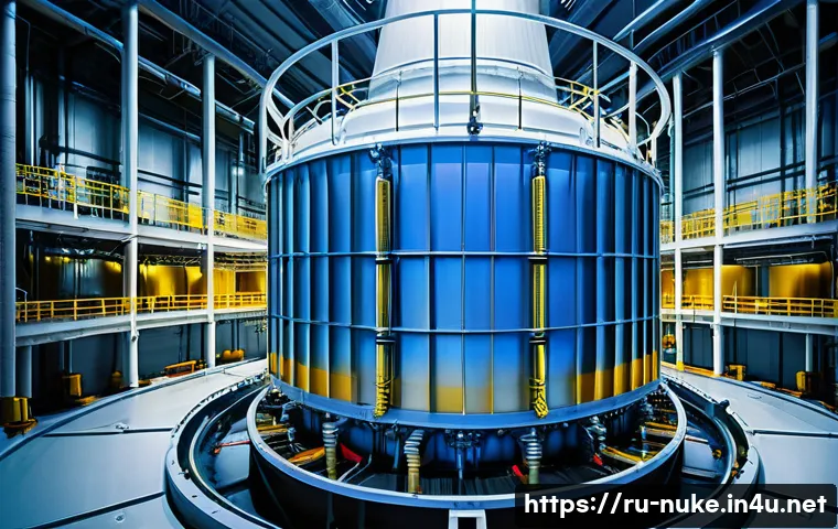 원자력 발전 이론 기초 - A highly detailed cross-sectional illustration of a pressurized water reactor (PWR) nuclear power pl...
